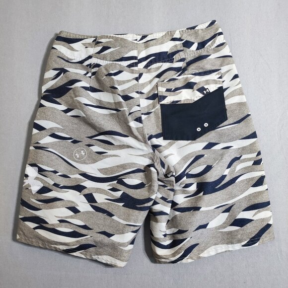 Under Armour board shorts men's sz 30 grey colour wave pattern summer swim wear - Picture 3 of 12